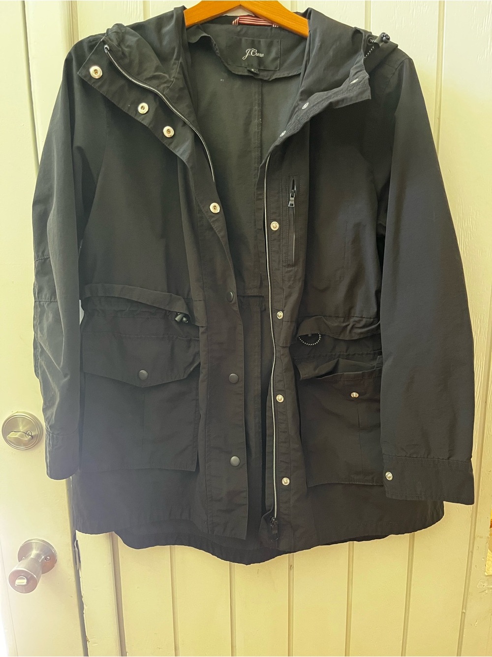 J. Crew Black Hooded Utility Anorak Jacket
